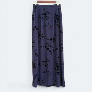 Vintage Emma James Navy & black velvet maxi skirt Size Small Y2K
